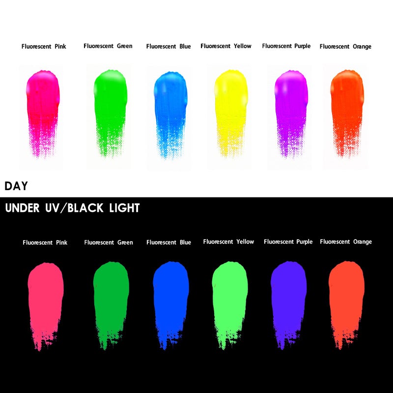 Artecho Neon Paint 6 Colors, 60 ml / 2 oz Acrylic Paint for Decoration, Art Painting, Outdoor and Indoor Art Craft, Supplies for Canvas, Rock, Wood, Waterproof Rich Pigments - Image 4